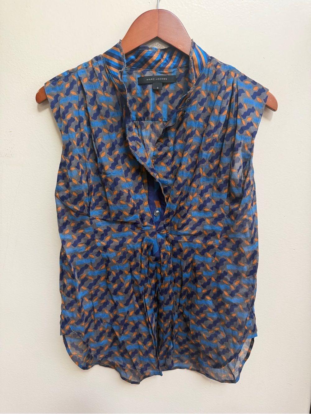 Vintage Marc Jacobs Print Sleeveless Camisole Cotton Top Blouse